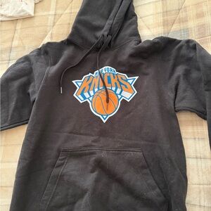 NBA Black Hoodie with Knicks Orange & Blue Logo